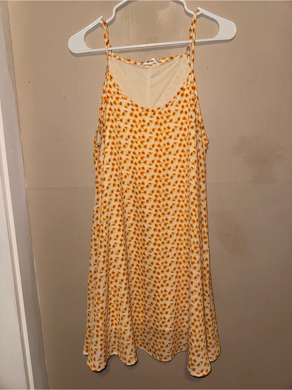 ANDREE BY UNIT Cream and Yellow Floral Slip Mini Dress